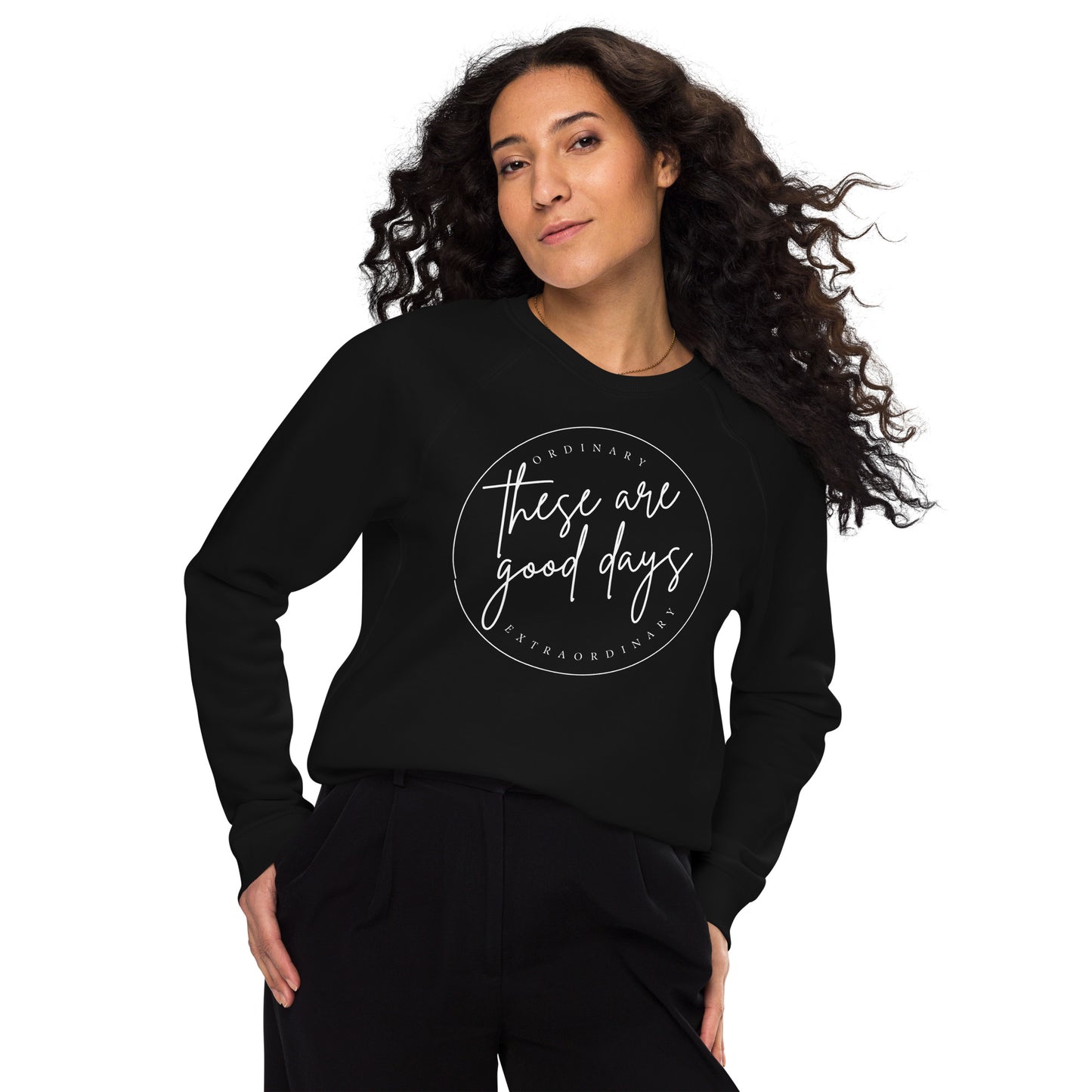 Unisex organic raglan sweatshirt